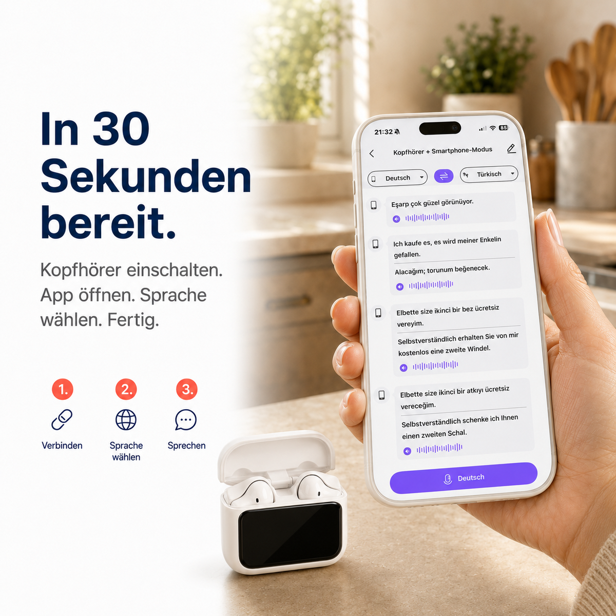 Lingo Bilingual – Live-Übersetzungskopfhörer